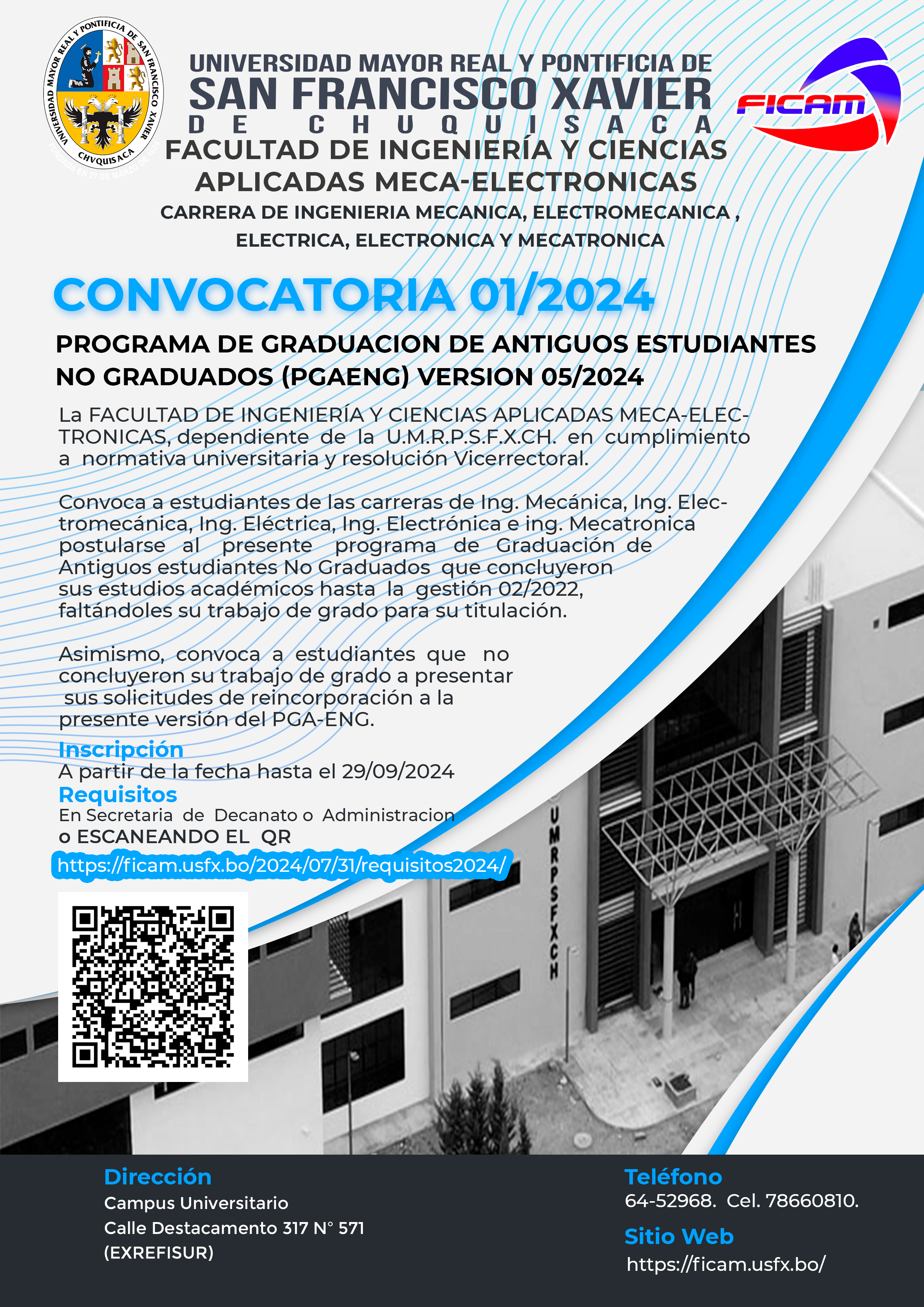 CONVOCATORIA 2024 Programa de graduacion de antiguos estudiantes no graduados